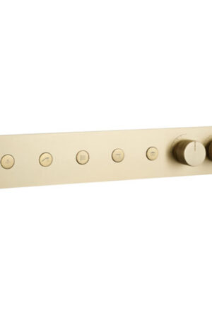 brush gold 5 way thermostatic diverter with flow control