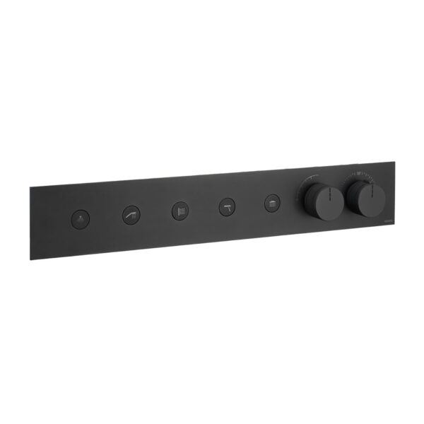 black 5 way diverter thermostatic with flow control